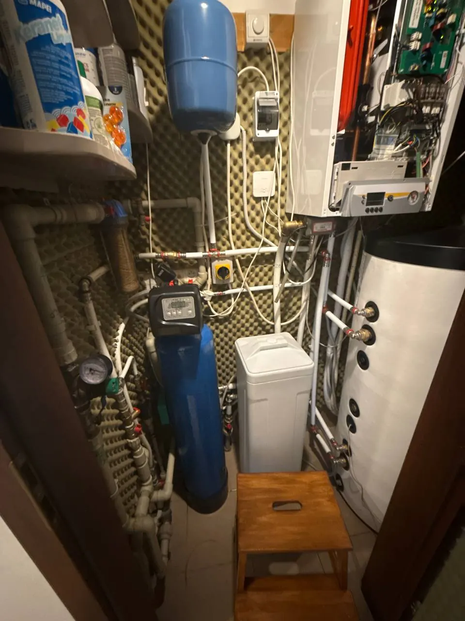 Kotłownia z zasobnikiem i filtrami wody — DobryHydraulik Bydgoszcz